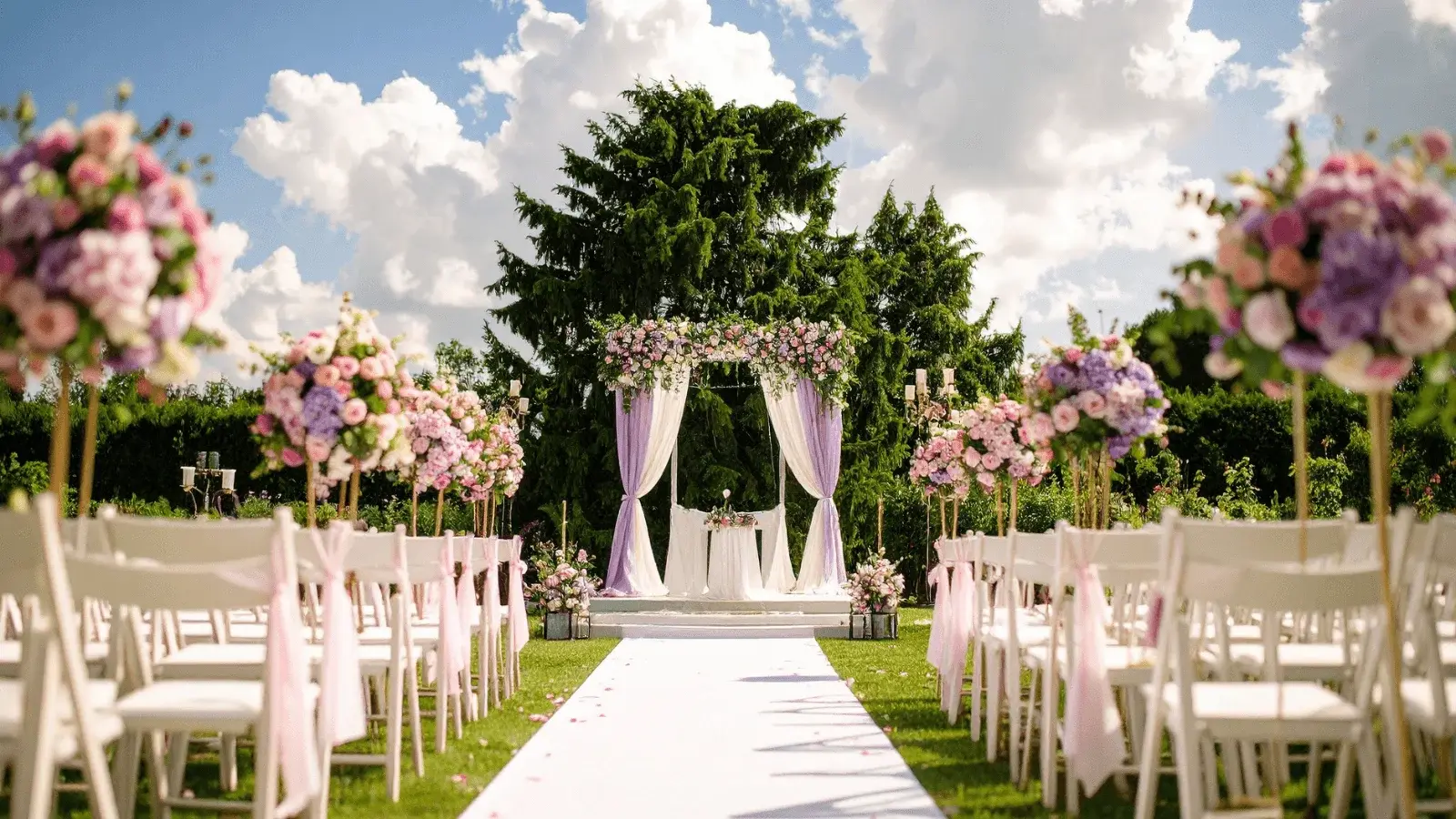 Ceremony in The Orangery, guests seated beneath the glass ceiling